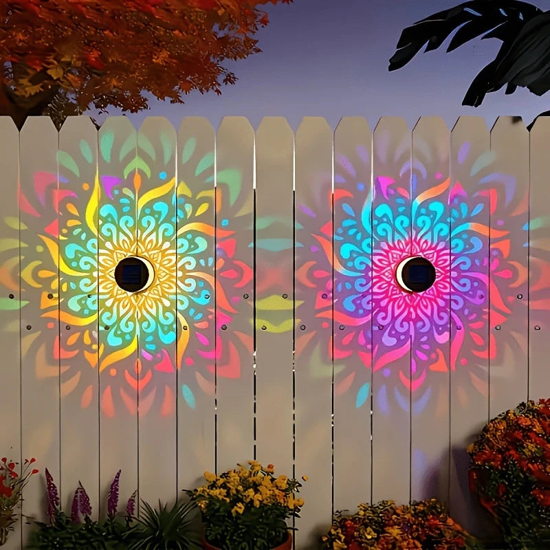 Solar Mandala Outdoor LED Wall Lamp – Waterproof Garden Light Solar Outdoor Wall Light Nixie