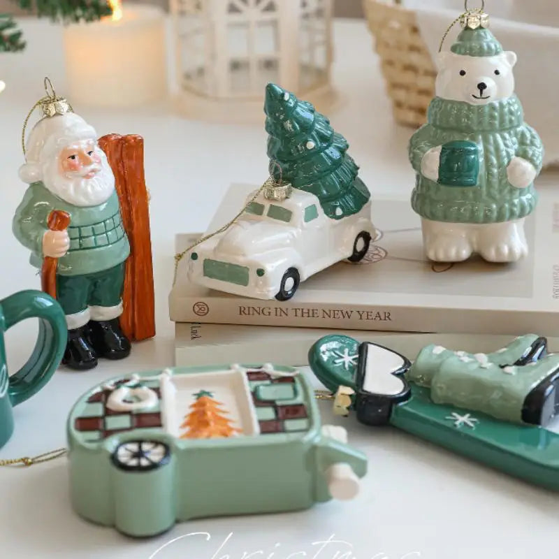 Christmas Hanging Ornaments – Santa, Bear & Car Tree Pendants Christmas Tree Ornament Nixie