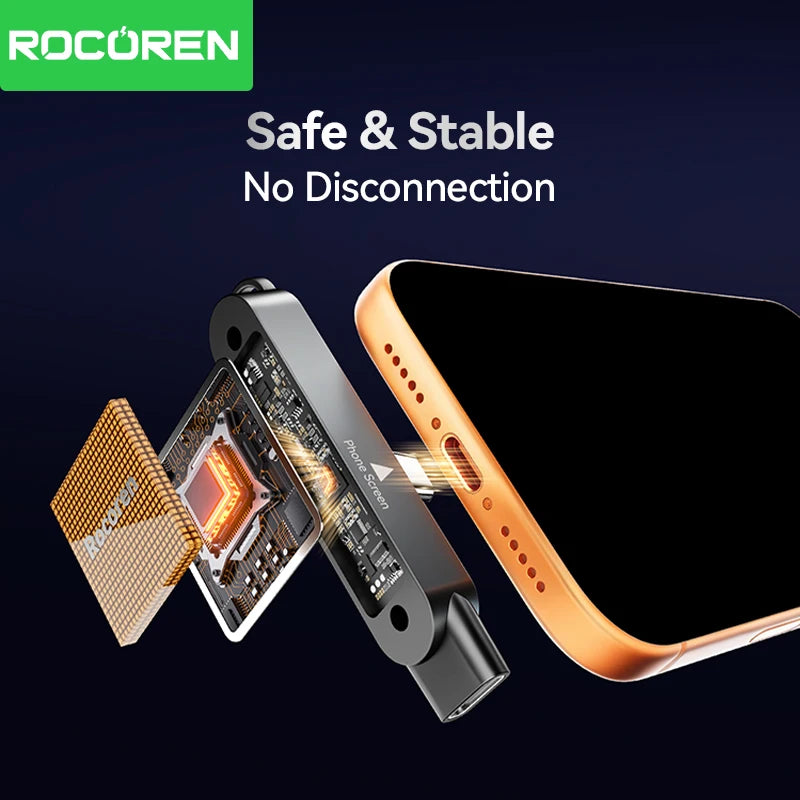 Rocoren 240W USB-C OTG Adapter & Foldable Stand | PD 3.1 USB-C OTG Adapter Nixie
