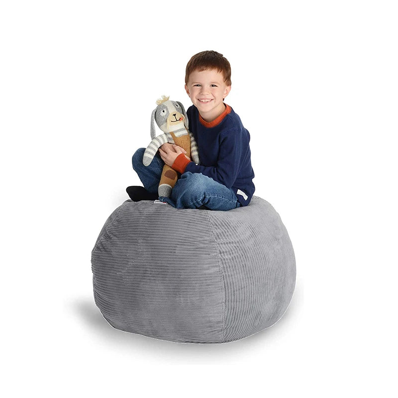 Large Capacity Toy Storage Bean Bag Basket Canvas Organizer Toy Storage Basket Nixie Gray 18 Inch