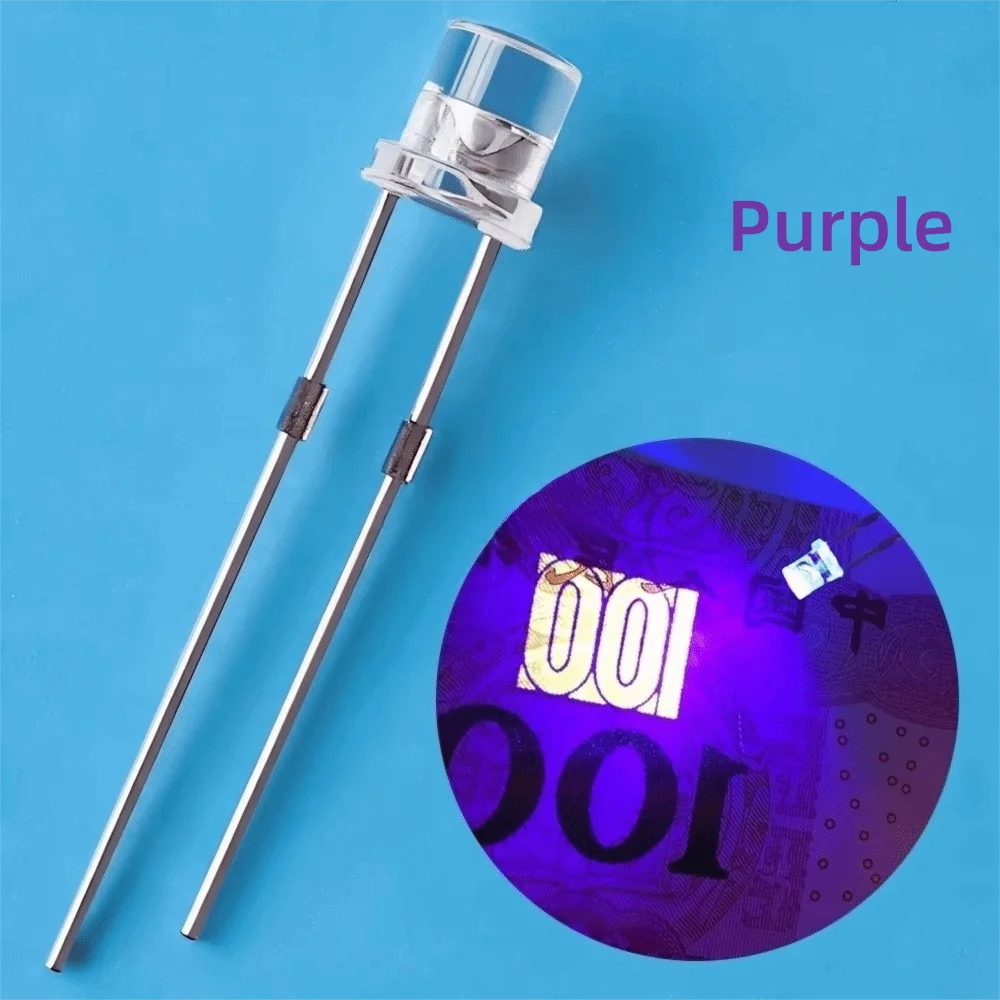 100Pcs 3mm Flat Top LED Diodes – Ultra Bright Wide Angle LEDs