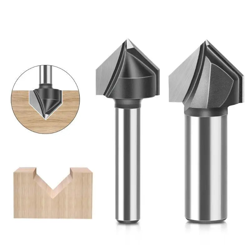 90° V-Groove Router Bit 1/4" & 1/2" Shank – Wood & ACP V-Groove Router Bit Nixie