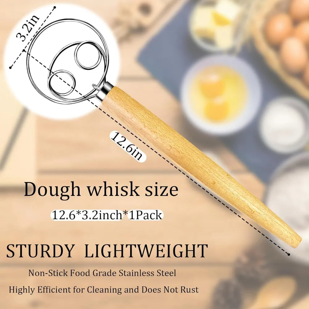 Stainless Steel Pastry Blender Wooden Handle Dough Mixer Pastry Blender Nixie