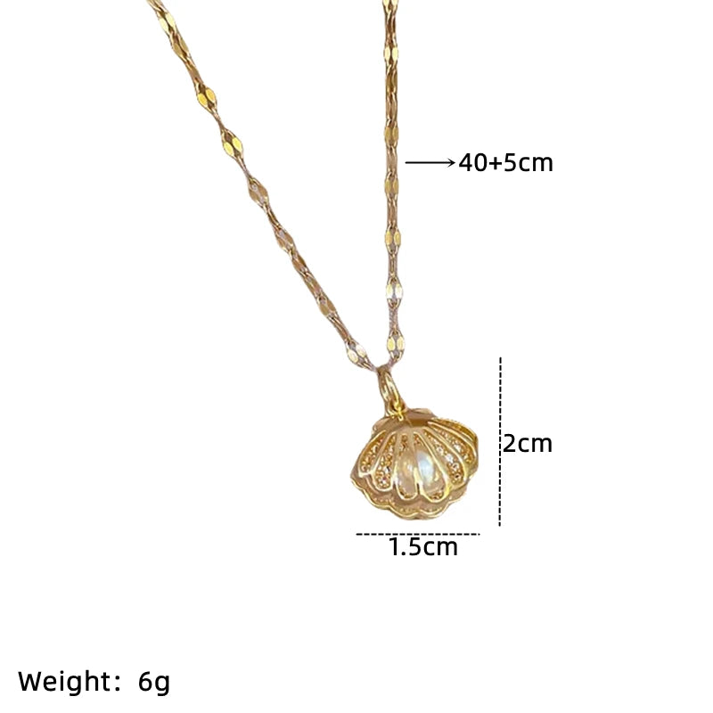 Starfish Gold Plated Copper Pendant Stainless Steel Necklace