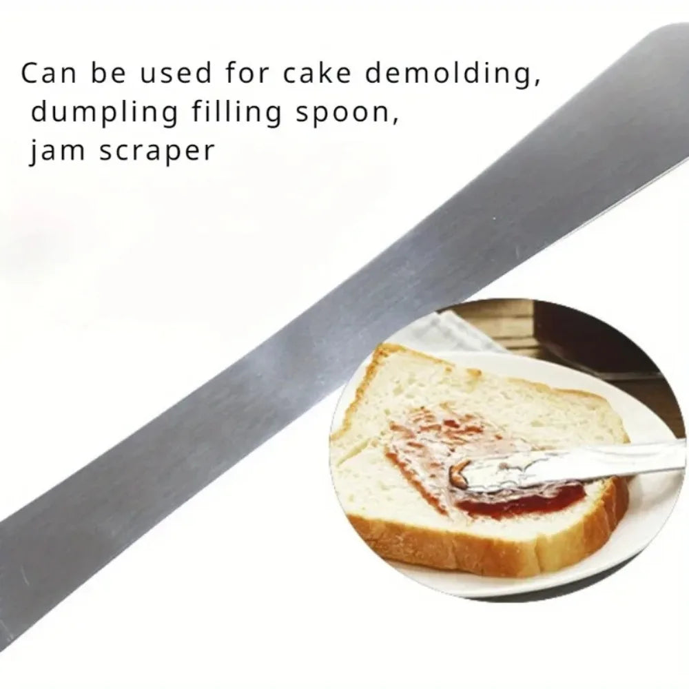 Stainless Steel Cake Spatula, Dumpling Spoon & Jam Scraper