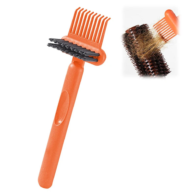2-in-1 Hair Brush Cleaner Tool – Comb & Bristle Cleaning Rake Hair Brush Cleaner Nixie Orange
