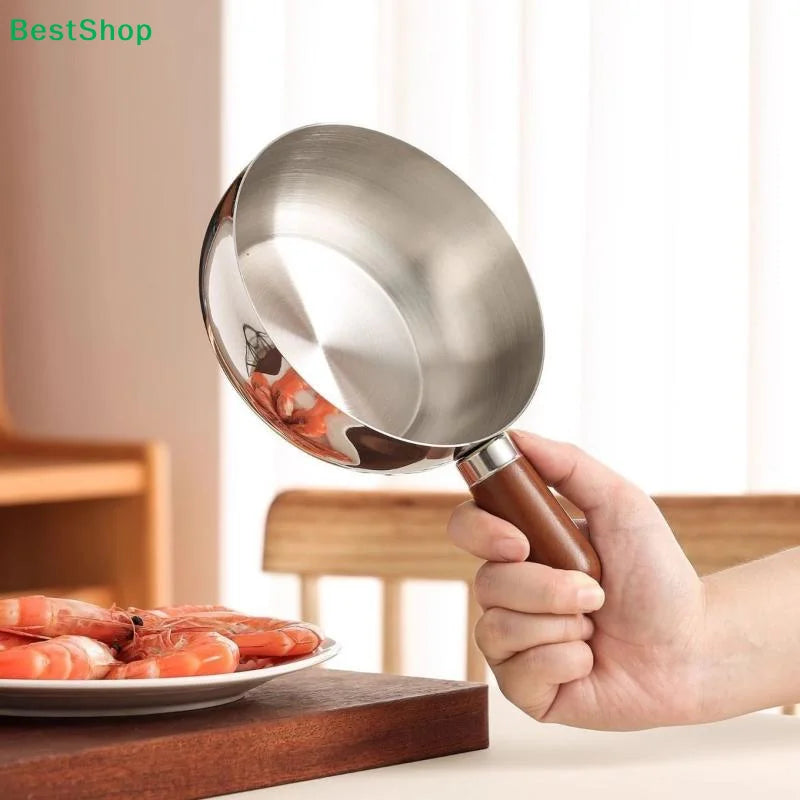 Stainless Steel Saucepan Wooden Handle – Induction & Gas Compatible Stainless Steel Saucepan Nixie