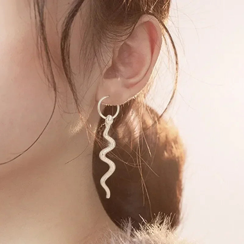 Vintage Snake Dangle Drop Earrings – Zinc Alloy Animal Style Drop Earrings Nixie