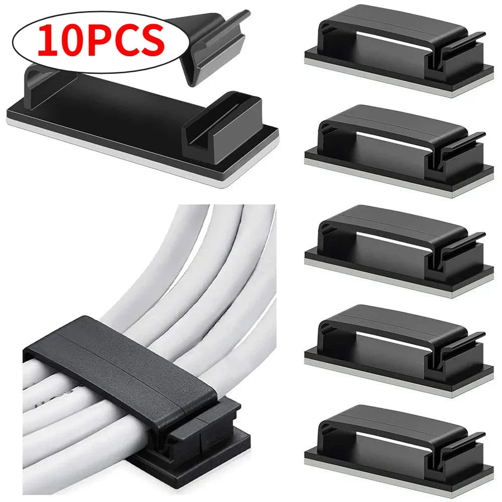 10PCS Self-Adhesive Cable Holder & Wire Organizer Clips Cable Management Clips Nixie