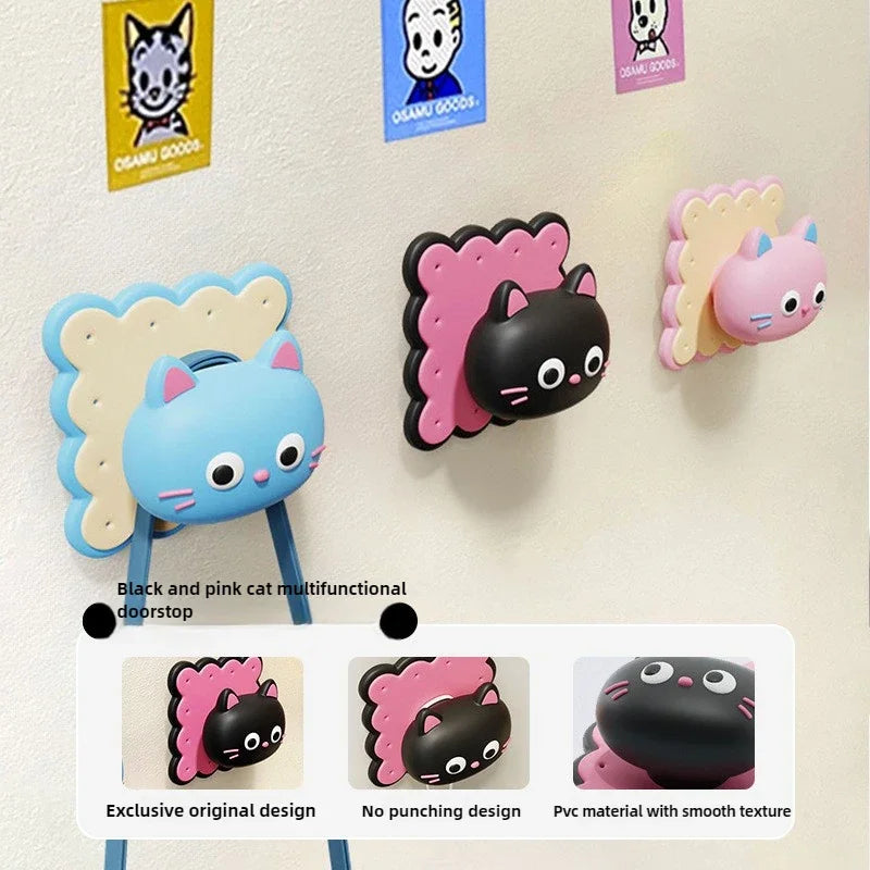 Cute Cat Silicone Door Stopper & Anti-Collision Handle Pad Door Stopper Pad Nixie