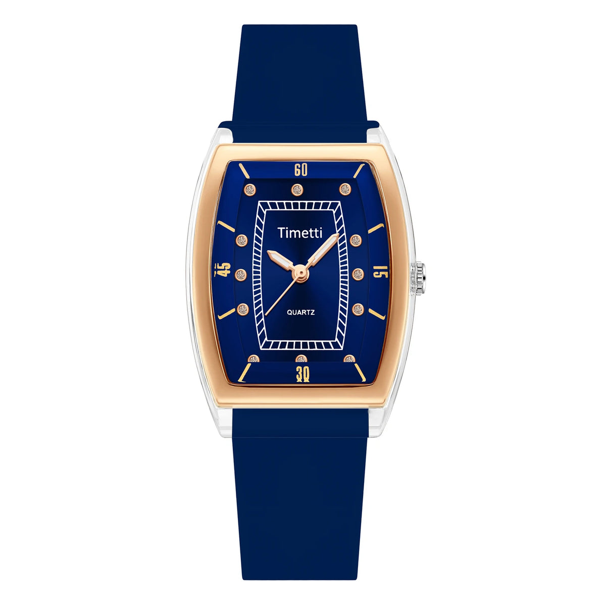 Timetti Retro Korean-Style Quartz Watch – Silicone Band Quartz Fashion Watch Nixie Blue