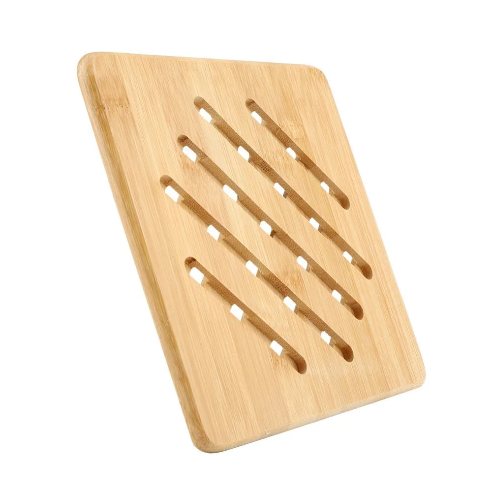 Bamboo Placemat Heat Resistant Hollow Insulation Dish Mat Bamboo Trivet Mat Nixie