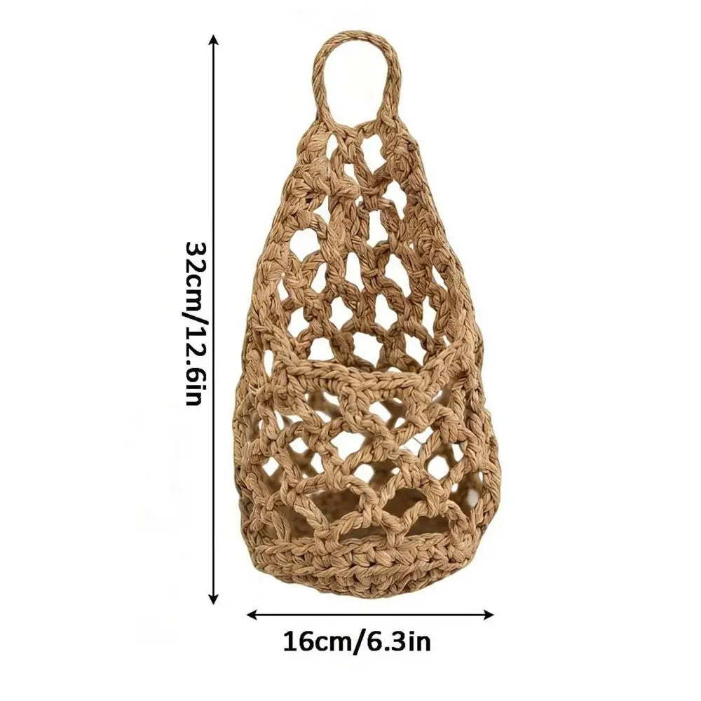 Boho Macrame Plant Hanger – Cotton Rope Woven Succulent Basket Macrame Plant Hanger Nixie Brown