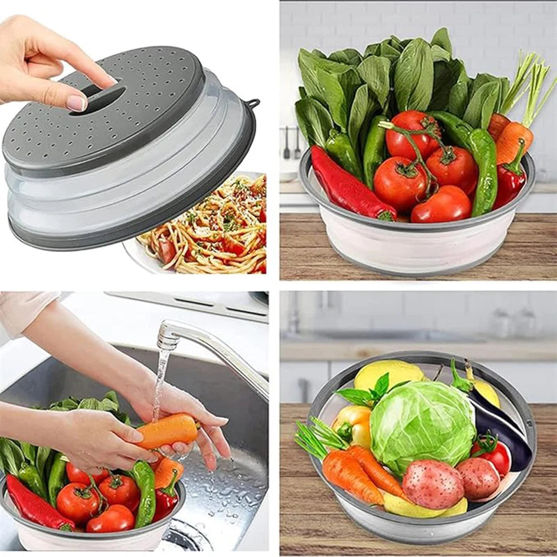 Foldable Microwave Splash Guard Cover – BPA-Free, Vented Microwave Cover Lid Nixie
