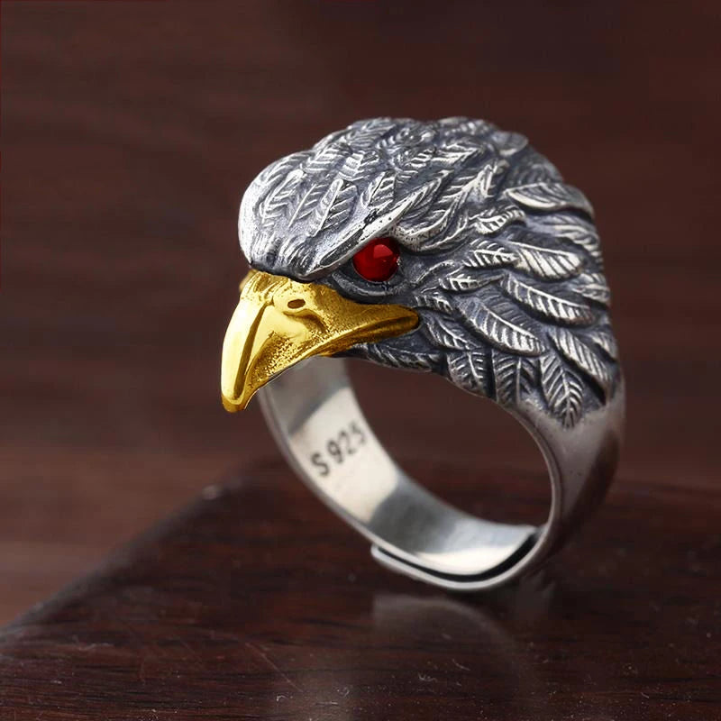 Vintage Punk Adjustable Ring – Eagle Tiger Snake Charm