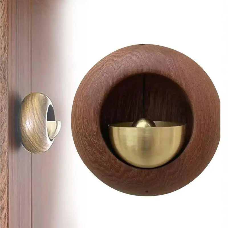 Black Walnut Wood Magnetic Entry Door Bell Hanging Chime Decorative Door Bell Nixie