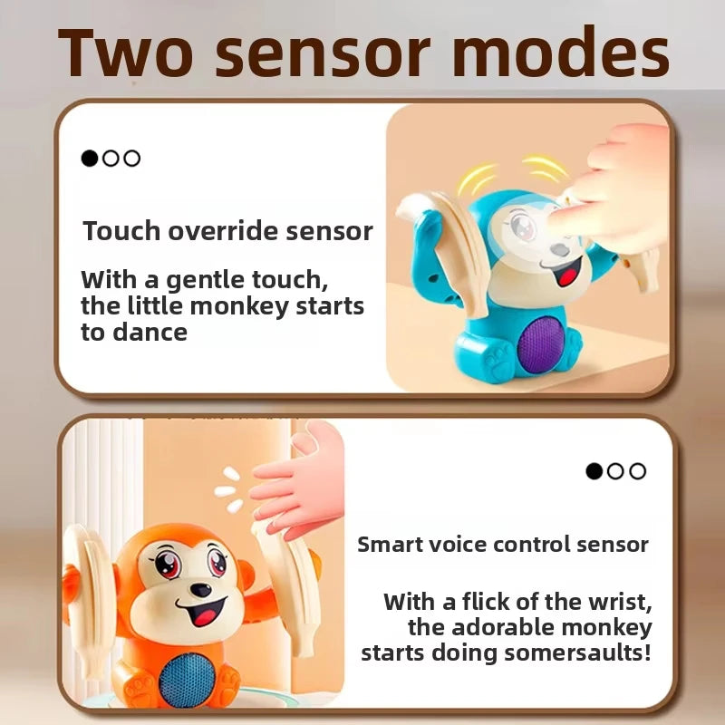 Electric Rolling Tumbling Monkey Toy with Lights & Music Electronic Kids Toy Nixie