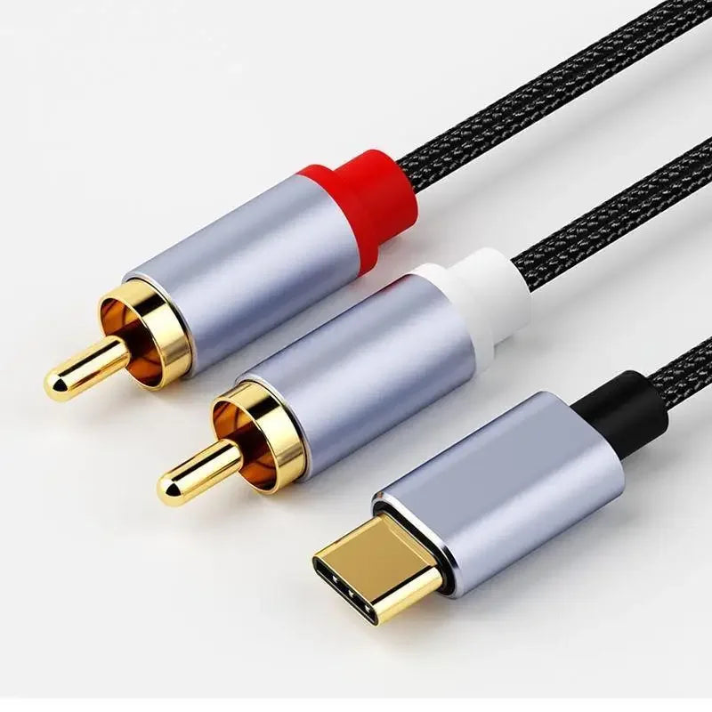 Type-C to Dual RCA Audio Cable – Phone & PC to Amplifier Audio Cable Nixie