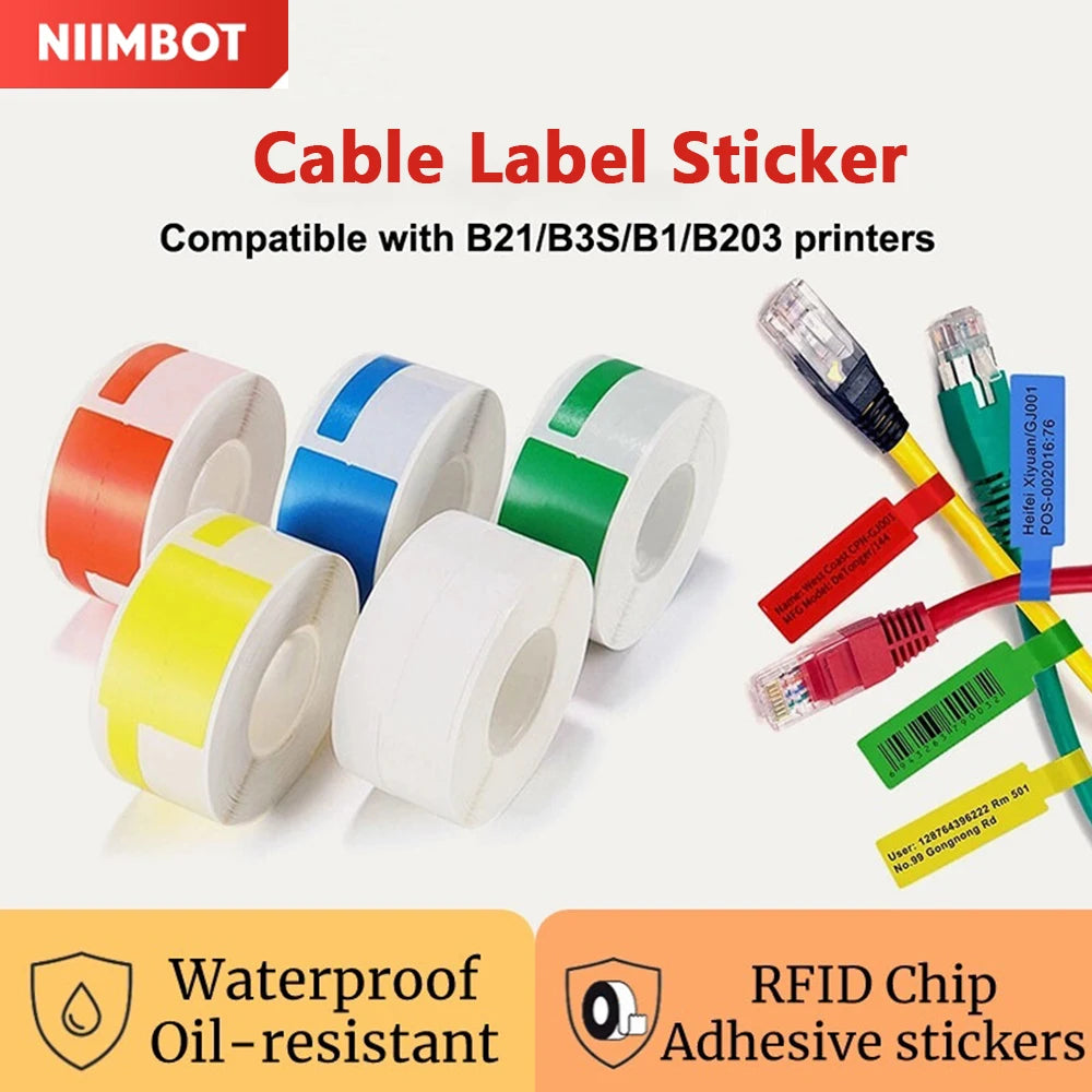 NiiMBOT B1 B21 Thermal Label Rolls – Waterproof Self-Adhesive Thermal Label Rolls Nixie