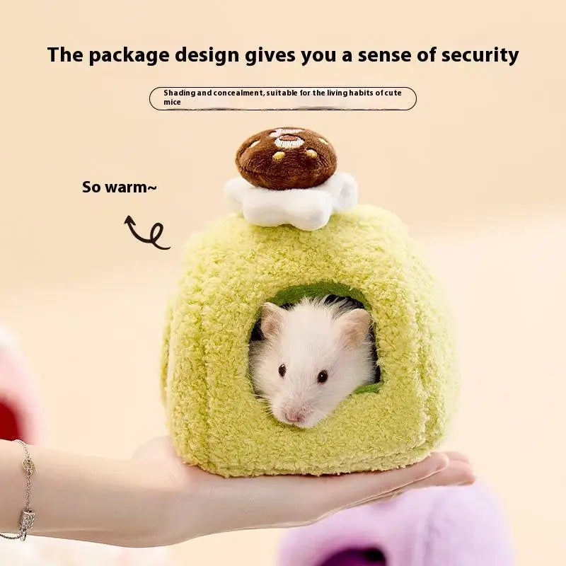 Cute Cake Plush Hamster House – Small Pet Nest & Hideout Small Pet Nest Nixie