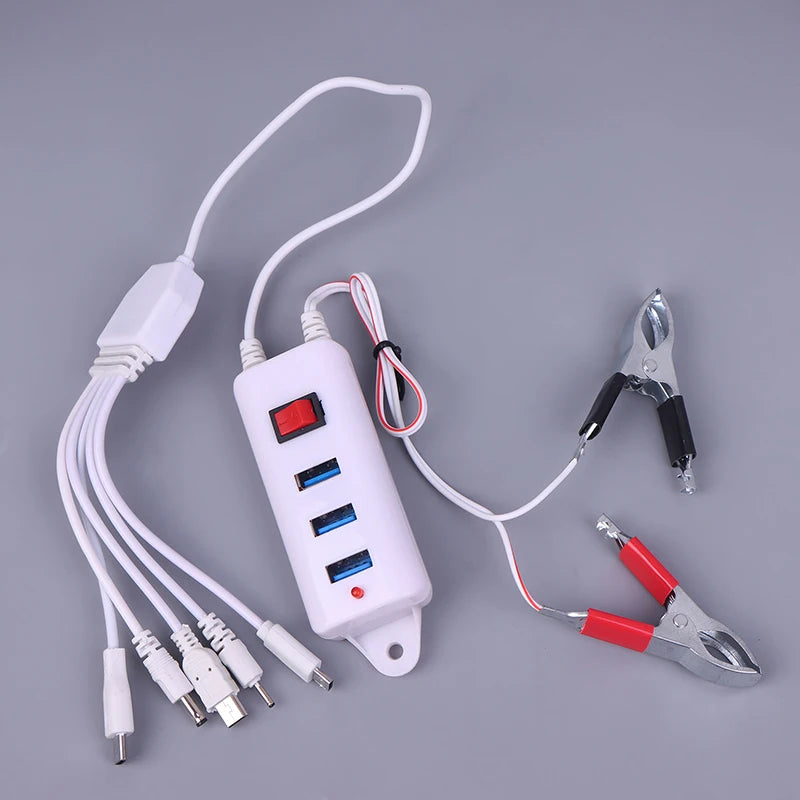 3-Port USB Clip Charger with Switch | Universal Phone Charger USB Clip Charger Nixie