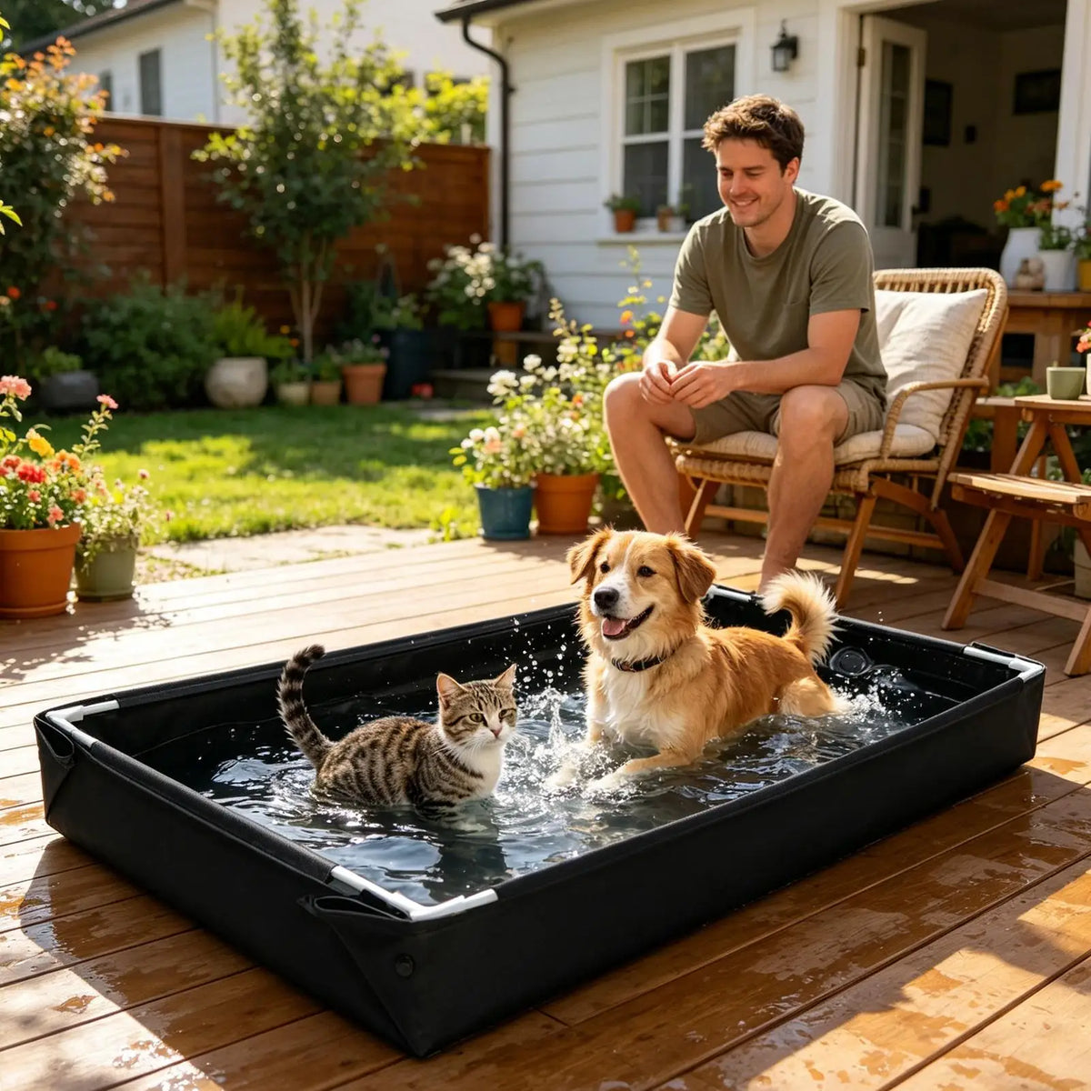 Portable Foldable Sandbox & Water Play Pool with Drain Pipe