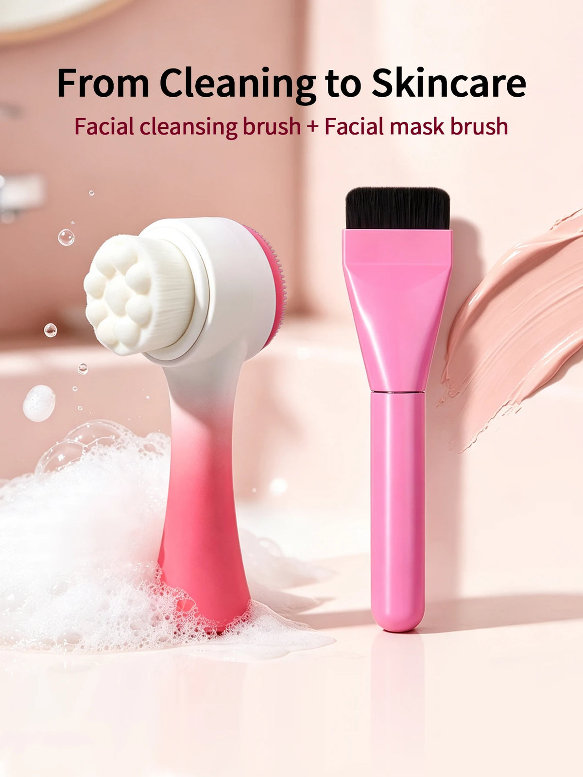 2Pcs Silicone Facial Cleansing & Mask Brush Set | Nixie Facial Cleansing Brush Nixie