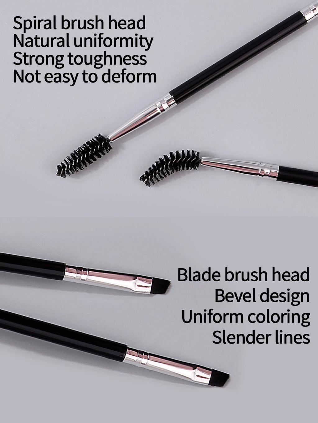 Double-Headed Mascara & Eyebrow Brush Set – 5 Pcs Eye Makeup Brush Nixie