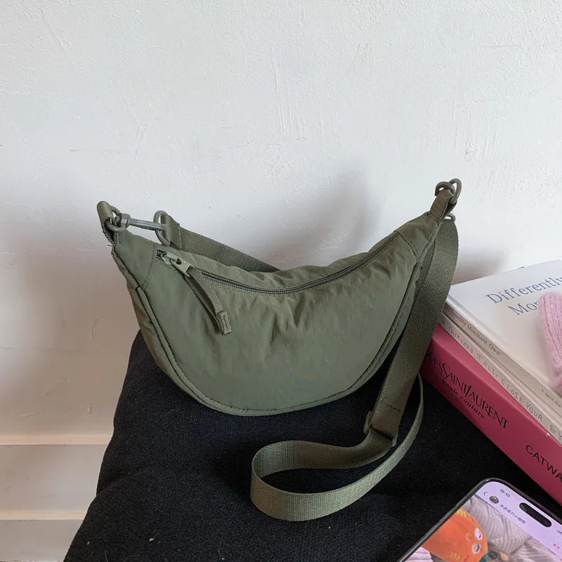 Nixie Mini Nylon Crossbody Bag – Detachable Shoulder Strap Mini Crossbody Bag Nixie Olive Green
