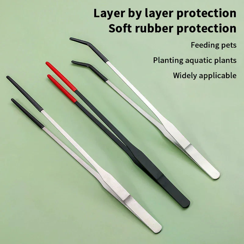 Reptile Feeding Tongs – Stainless Steel Curved & Straight Set Reptile Feeding Tongs Nixie