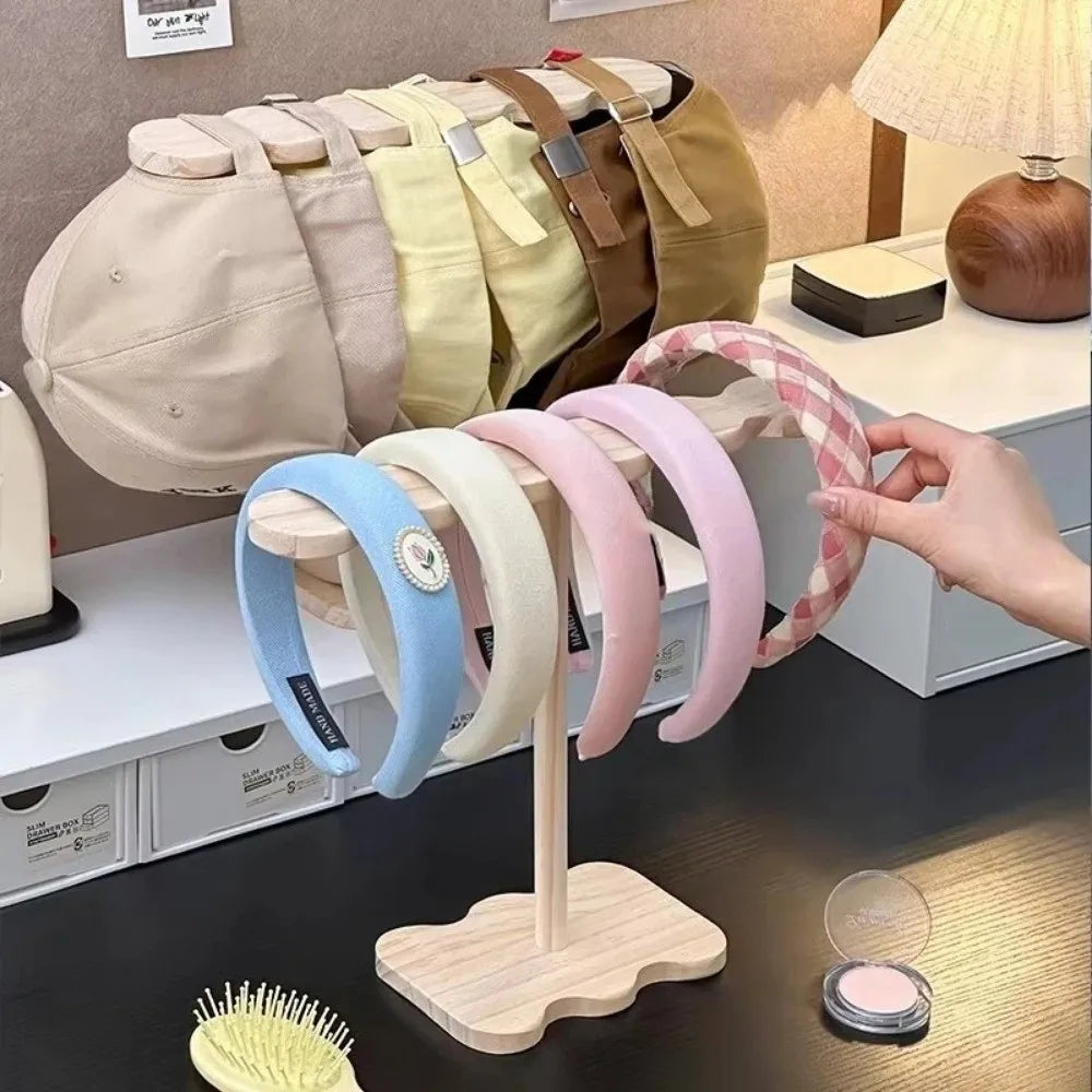 Wood Headband Stand – Large Capacity Hair & Jewelry Organizer
