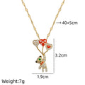 Balloon Bear Pendant Necklace – Gold Stainless Steel & Zircon Pendant Necklace Nixie XL2606-846