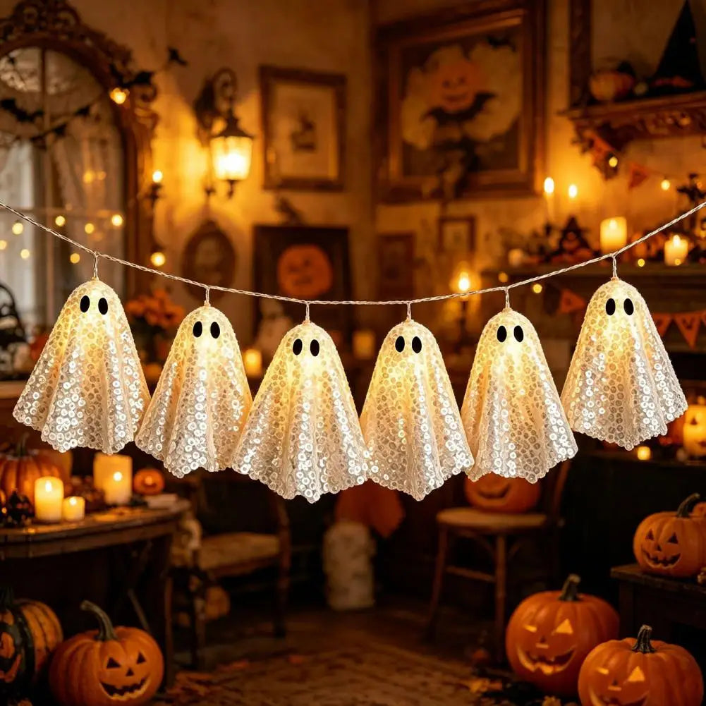 Halloween Glowing Ghost Hanging Ornament – Spooky Light-Up Decor Halloween Hanging Ornament Nixie