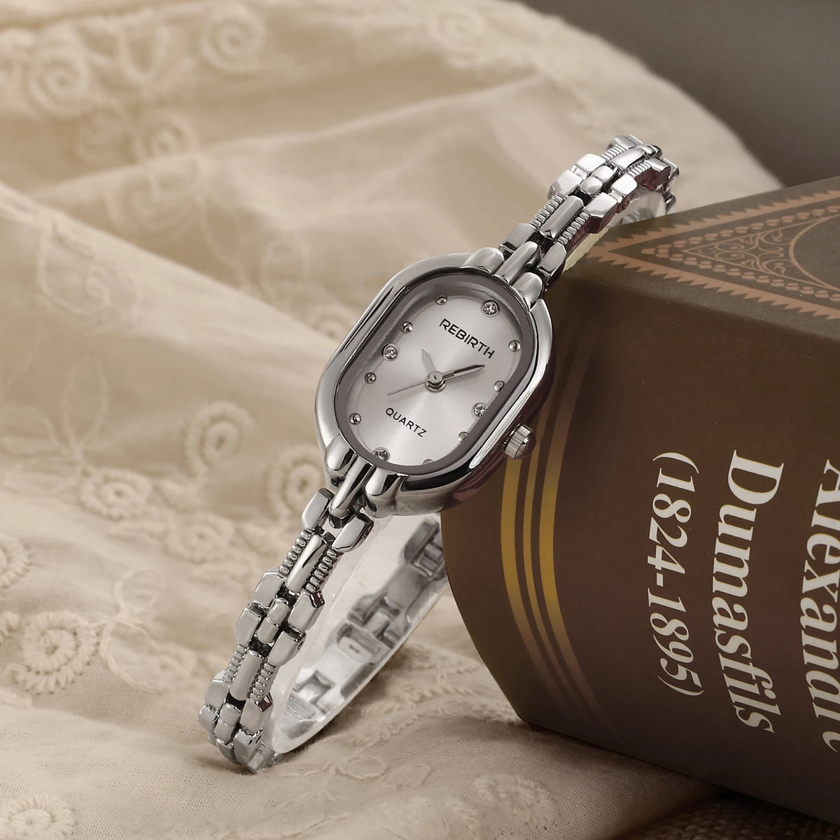 REBIRTH Ladies Elegant Luxury Quartz Bracelet Watch Ladies Bracelet Watch Nixie