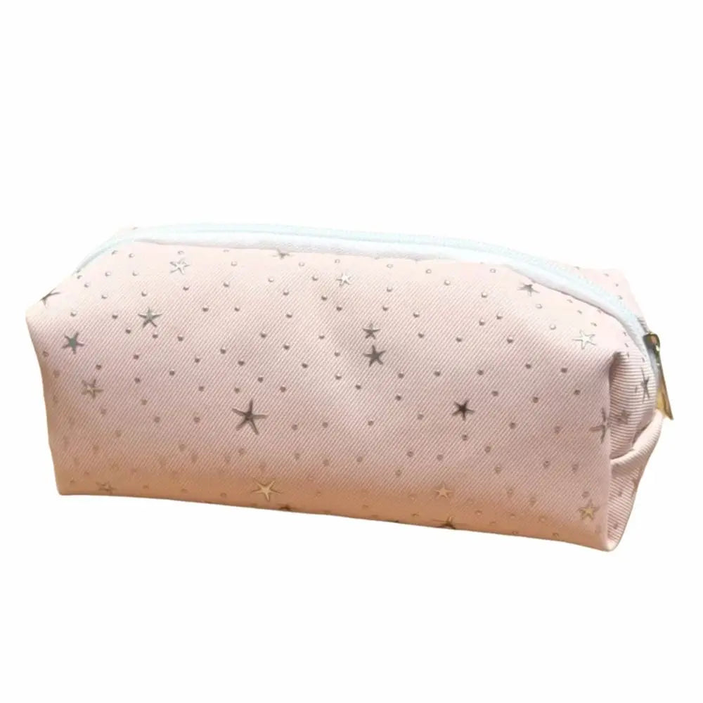 Star Polka Dot Pencil Case – Large Canvas Pen Bag for School Canvas Pencil Case Nixie