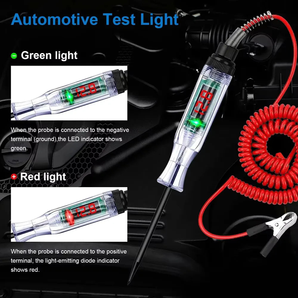 Digital Voltage Circuit Tester Pen for Car & Truck 6V–72V Automotive Circuit Tester Nixie