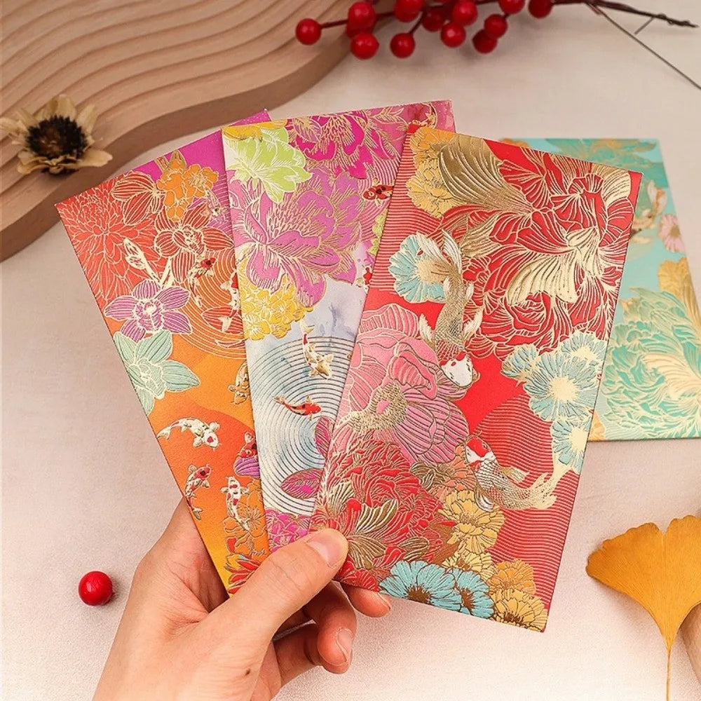 6pcs Floral Thank You Cards Golden Accents – Wedding & Birthday Greeting Cards Nixie