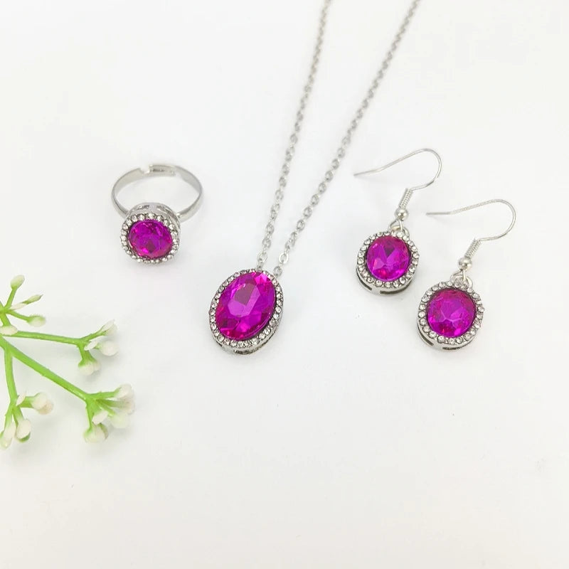Crystal Waterdrop Pendant Necklace Jewelry Set for Women Pendant Necklace Set Nixie XL0767