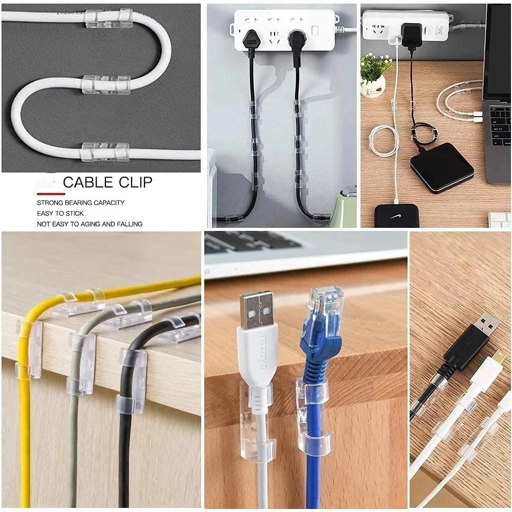 Self-Adhesive Cable Clips Cord Organizer – 20 Pcs Cable Clip Organizer Nixie