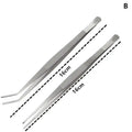 2-Piece Stainless Steel Kitchen Tweezers – Straight & Curved Tips Kitchen Tweezers Nixie B