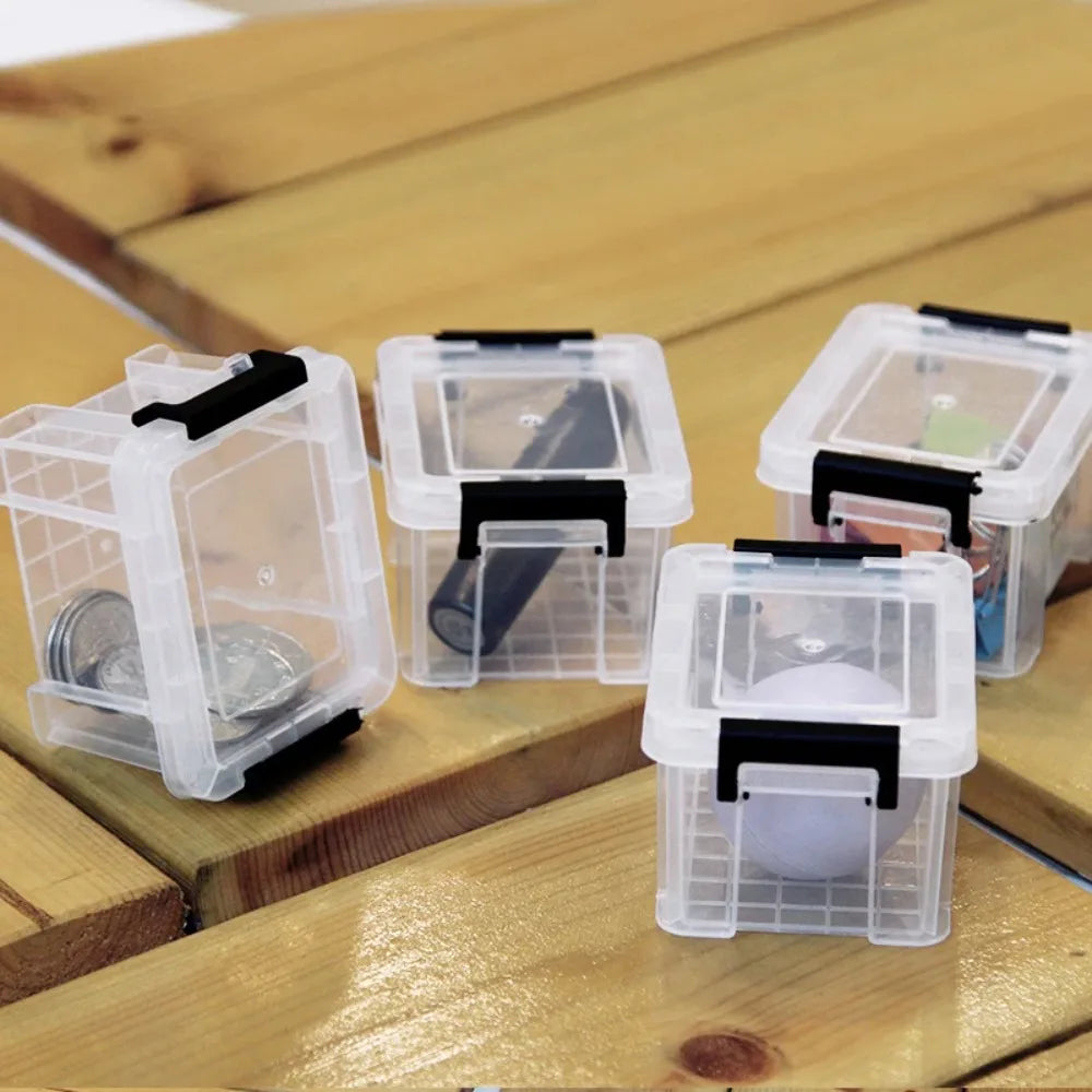 Mini Transparent Stackable Plastic Storage Box – Desktop Organizer