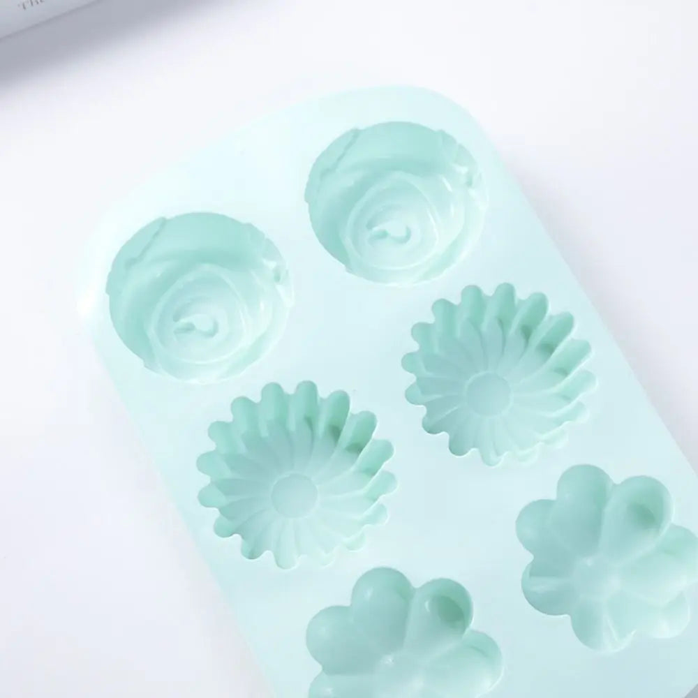 6-Cavity Flower Silicone Mold for Soap, Chocolate & Pudding Silicone Baking Mold Nixie