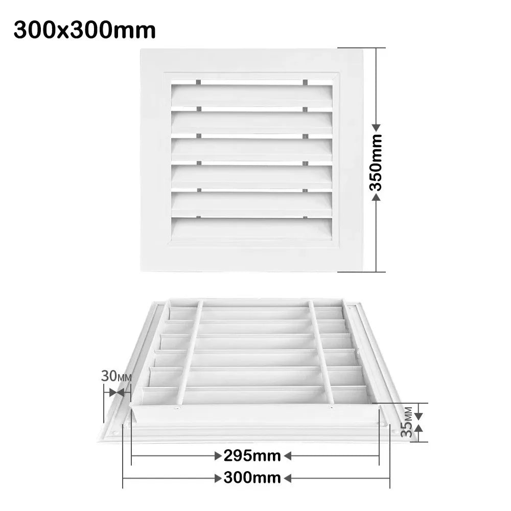 Aluminum Square Air Vent Grille White Return Cover for Attics Air Vent Grille Nixie 300x300mm
