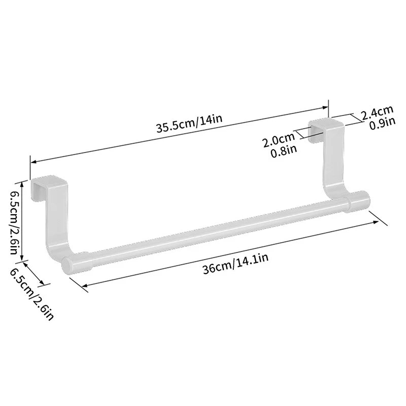 Wall-Mounted Cabinet Towel Rack – No-Drill Dishcloth Holder
