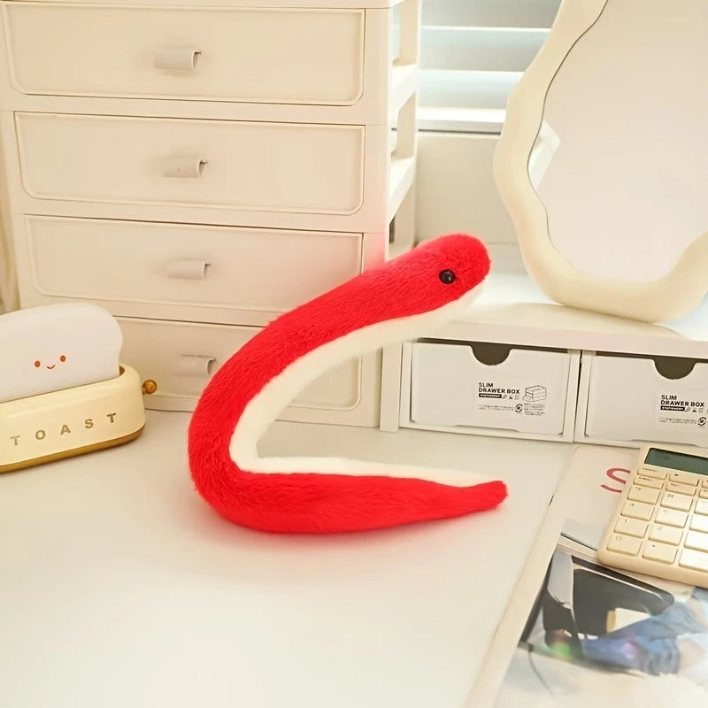 Year of the Snake Plush Keychain – Cute Green Snake Stuffed Toy Plush Toy Keychain Nixie red