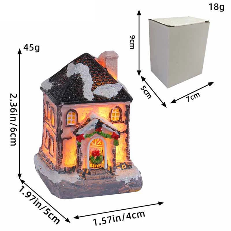 Mini LED Christmas Village House – Xmas Winter Décor Gift