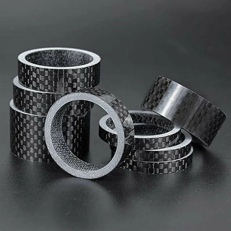 BUCKLOS 11pc Carbon Fiber Bike Stem Spacers 1-1/8" MTB Road Bike Stem Spacers Nixie 11PC Carbon Washer
