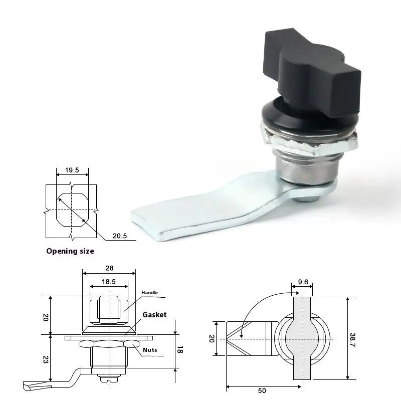 Keyless Cam Lock Aluminum Cylindrical Tongue Lock for Cabinets