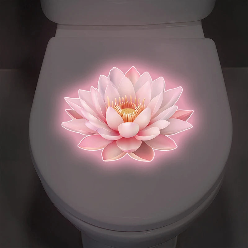 Luminous Lotus Toilet Seat Sticker – Glow-in-Dark PVC Decal Bathroom Wall Decal Nixie Default Title