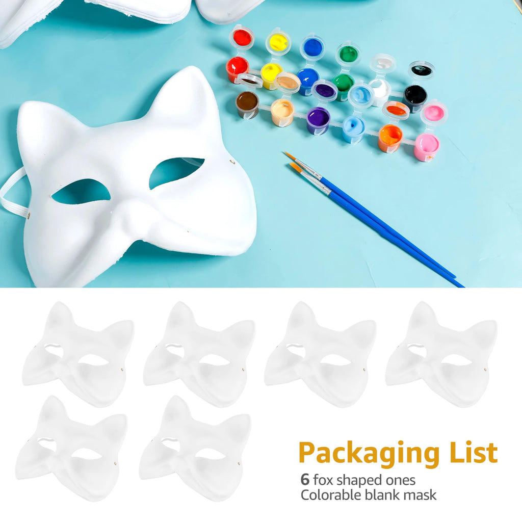 DIY Animal Blank Masks Set – 6 or 32 Pcs for Kids' Parties DIY Craft Mask Kit Nixie